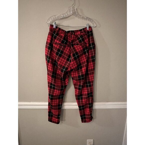 Disney Mickey Mouse Plaid Embroidered Red Black Pants WOMENS SIZE M - Picture 4 of 4